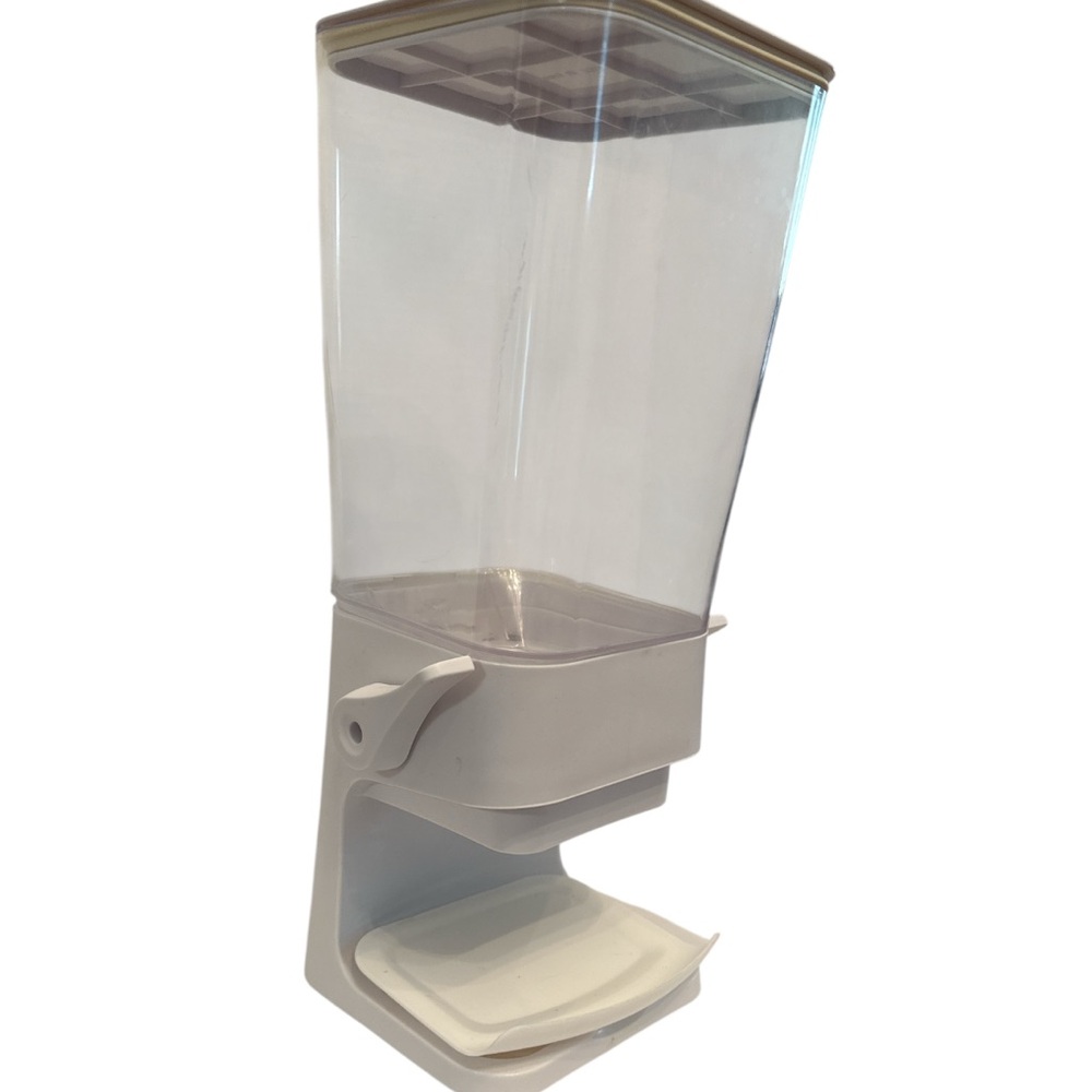 Transparent Countertop Cereal Dispenser with White Accents